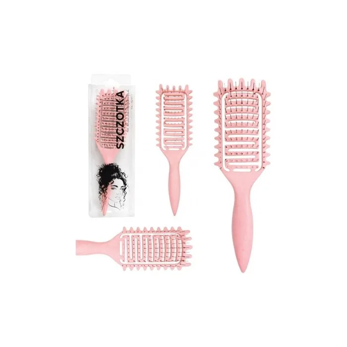 Ecarla Detangling Brush For Drying Massaging Curly Hair Pink Scz20r