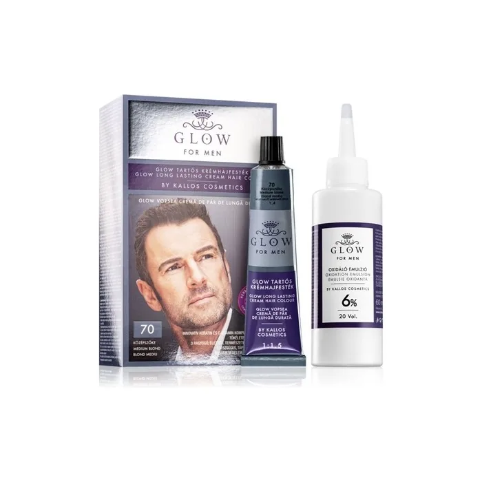 Kallos Glow For Men Permanent Hair Color 70 Medium Blond