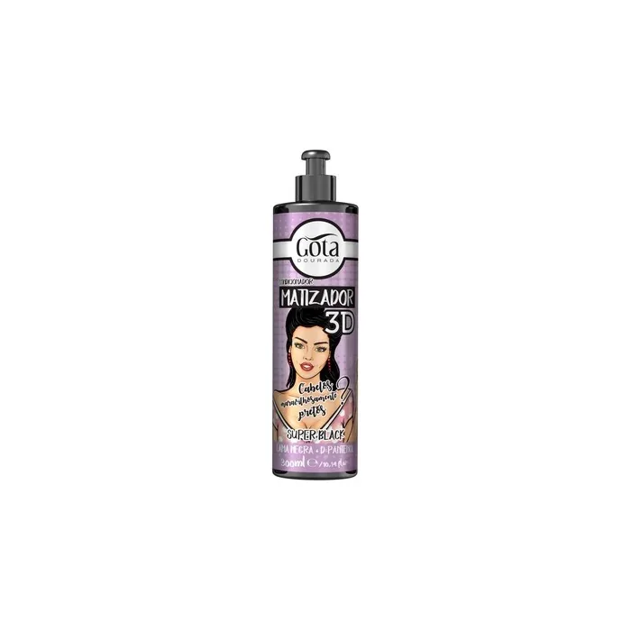Gota Dourada 3d Super Black Hair Color Enhancer 300ml