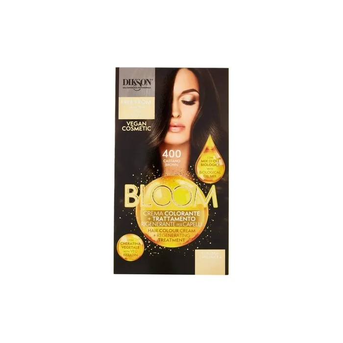 DIKSON Bloom Hair Dye Cream 400 Chestnut with Blend of Organic Oils