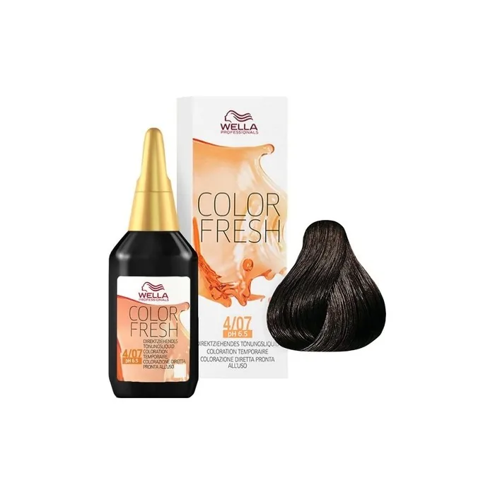 Wella Colour Fresh Semi-Permanent Hair Colour No. 4/07 Medium Natural Brown 75ml