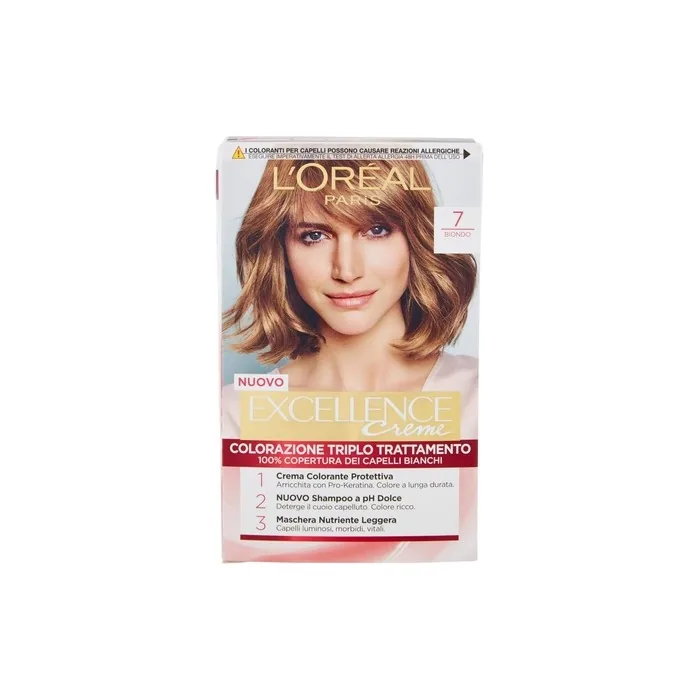 Loreal Excellence Triple Treatment Hair Coloring Cream 7 Blond