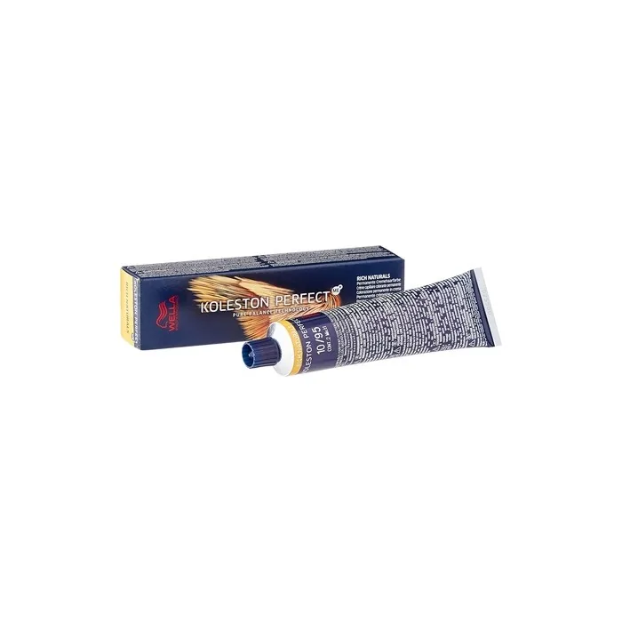 Wella Koleston Perfect Me+ Rich Naturals Permanent Hair Colour Cream 10/95 Light Blonde Cendré-Mahogany 60ml