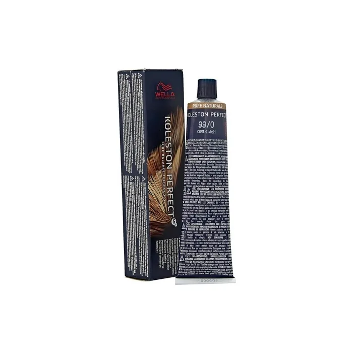 Wella Koleston Perfect Me+ Pure Naturals Permanent Hair Color Cream 99/0 Light Blonde Intense 60ml
