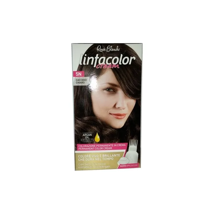 Linfacolor Permanent Coloring Cream 5N Light Brown with Linseed and Argan Oil