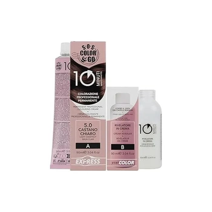 Alama Sos Color Go Permanent Professional Hair Color Set In 10 Minutes 40 Chestnut