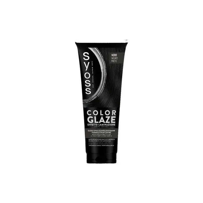 Syoss Color Glaze Black Demi-Permanent Hair Gloss 130ml - Protective Keratin Formula