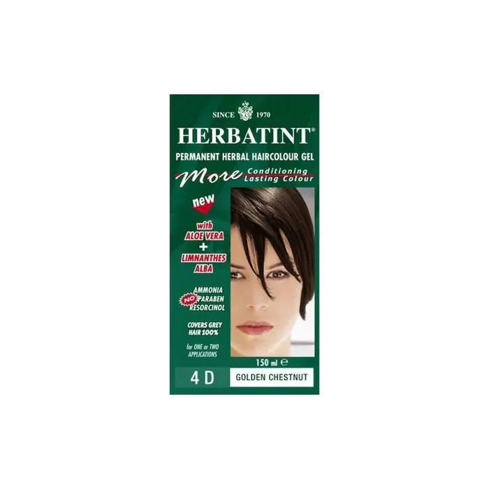 Herbatint Permanent Haircolor Gel 4d Chestnut Gold 150ml