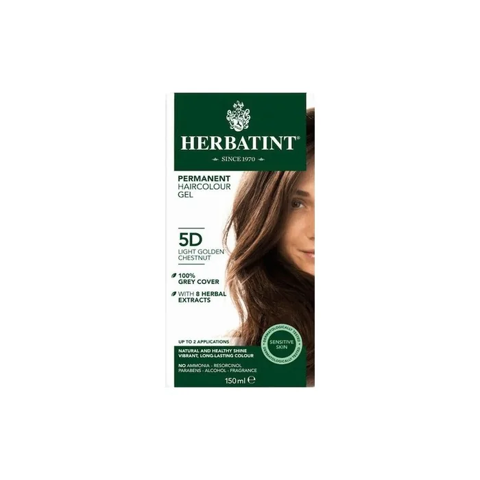 Herbatint Permanent Haircolor Gel 5d Light Brown Gold 150ml