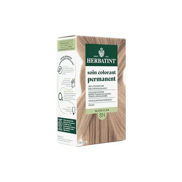 Herbatint Permanent Color Care 8n Light Blonde Hair Color 170 Ml
