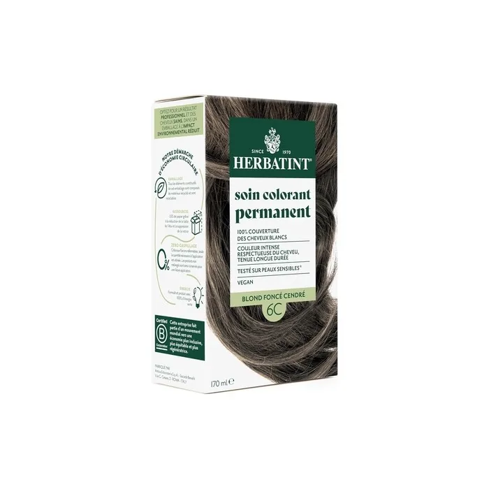 Herbatint Permanent Hair Color Treatment 6C Dark Ash Blonde 170ml