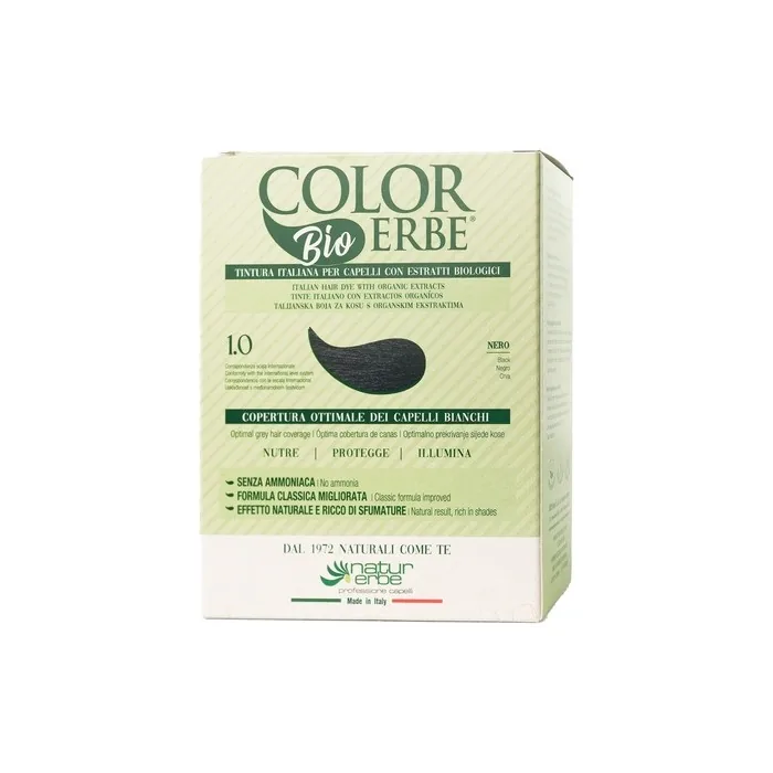 Colorerbe Permanent Dye With Extract Bio Black 10 Gel Without Ammonia