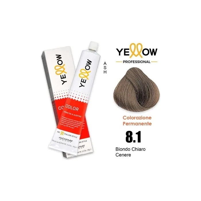 Yellow Alfaparf Yellow Color Permanent 8.1 100ml