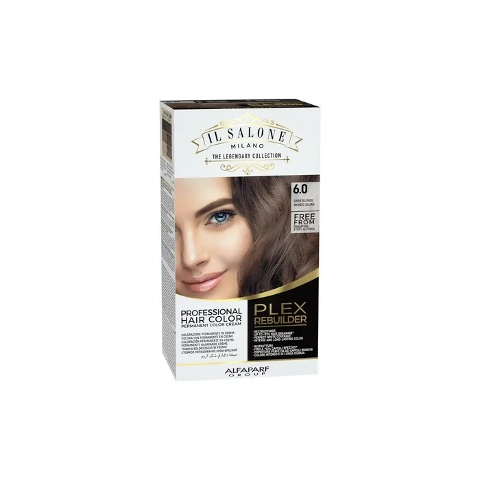 Il Salone Milano Plex Rebuilder Permanent Hair Color Cream 6.0 Dark Blonde Professional Hair Dye Kit