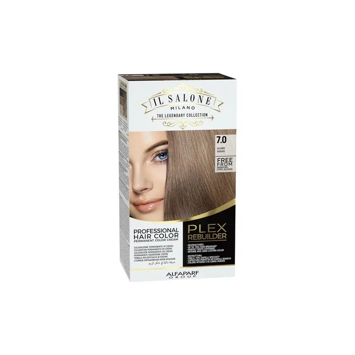 Il Salone Milano Plex Rebuilder Permanent Hair Color Cream 7.0 Blonde Professional Hair Dye Kit