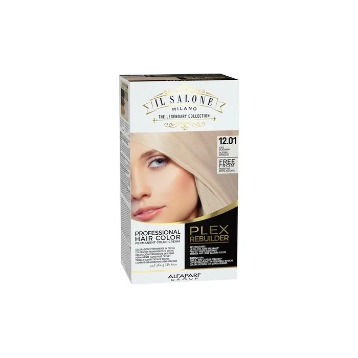 Il Salone Milano Plex Rebuilder Permanent Hair Color Cream 12.01 Iced Platinum Professional Hair Dye Kit