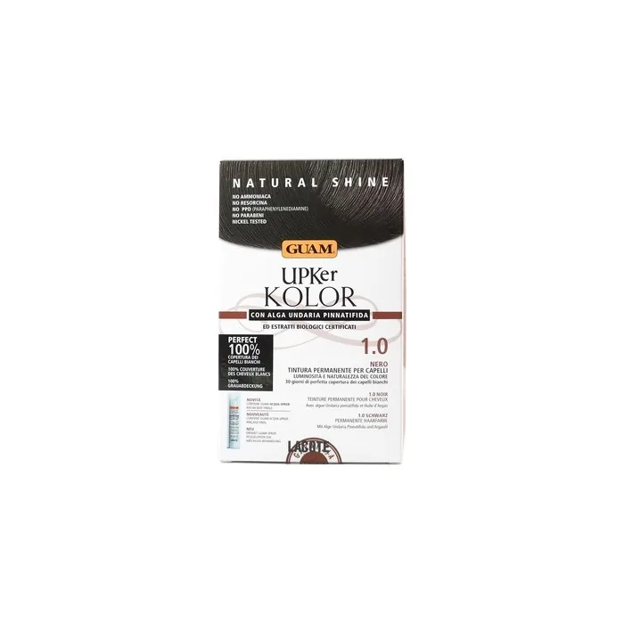 Guam Upker KOLOR Natural Permanent Hair Color with Undaria Seaweed and Organic Extracts Ammonia-Free Color Made in Italy 140ml