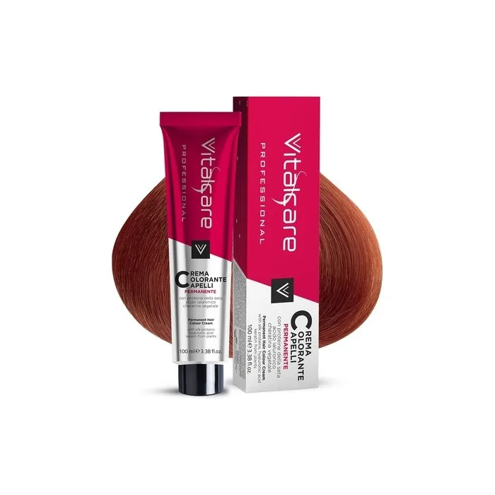 Vitalcare Professional Permanent Hair Dye with Silk Proteins Shade 8/4 Light Copper Blonde 100ml
