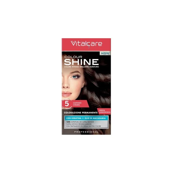 Vitalcare Color Shine Cream with Keratin Ammonia-Free Shade 5 Light Brown