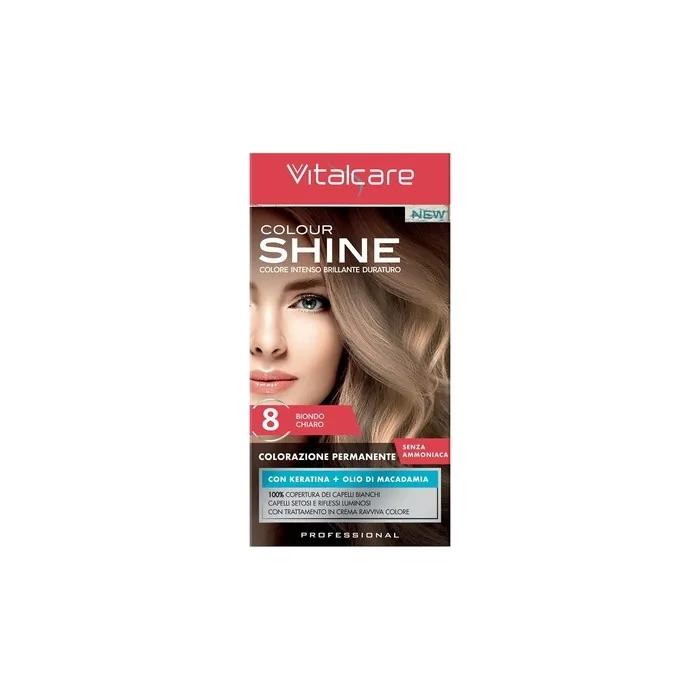 Vitalcare Color Shine Cream without Ammonia with Keratin No. 8 Light Blonde