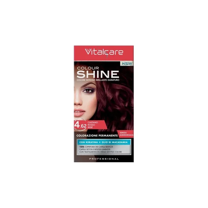 Vitalcare Color Shine Cream with Keratin Ammonia-Free 4.62 Chestnut Red Iris