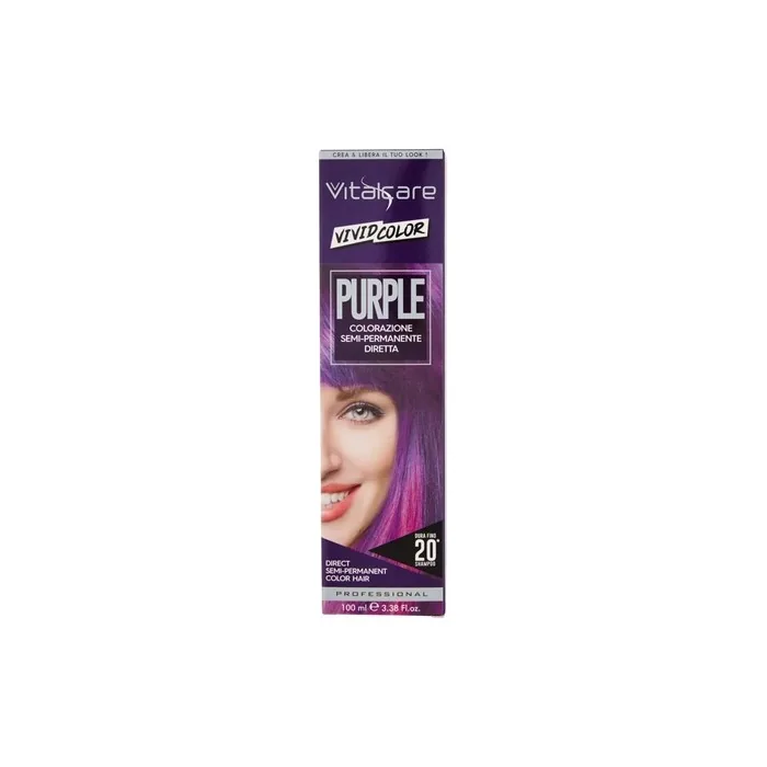 Vitalcare Vivid Professional Semi-Permanent Hair Color Dye - Purple