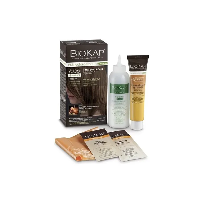 Bios Line Biokap Nutricolor Delicato Rapid Hair Dye 6.06 Dark Blonde Habana 140ml
