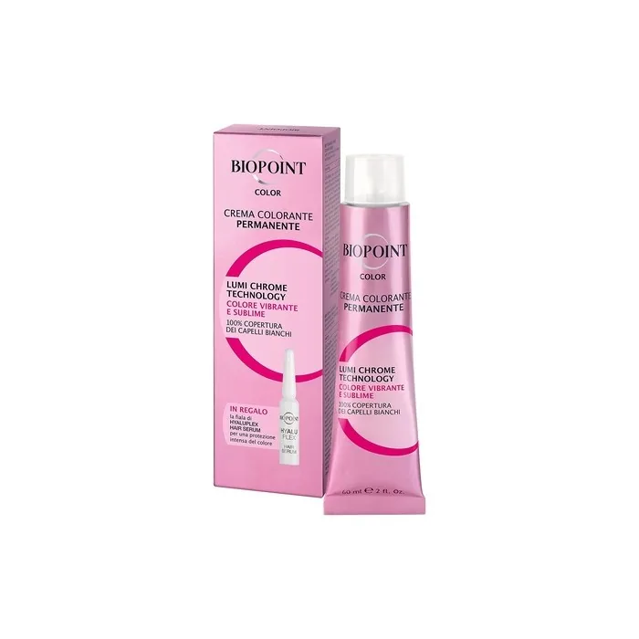 Biopoint Colour Cream Permanent Colouring 60ml with Hyaluplex Hair Serum 3ml - Medium Brown