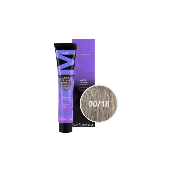 DCM Hair Color Cream Ammonia Free 00/18 Ash 100ml