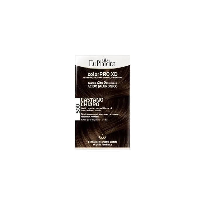 Zeta Farmaceutici Euphidra Colorpro Xd 500 Light Chestnut Hair Coloring Gel With Activator Conditioner And Gloves