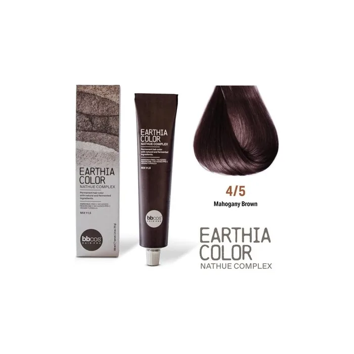 Bbcos Earthia Color Nathue Complex 45 Mahogany Brown 100ml Hair Color