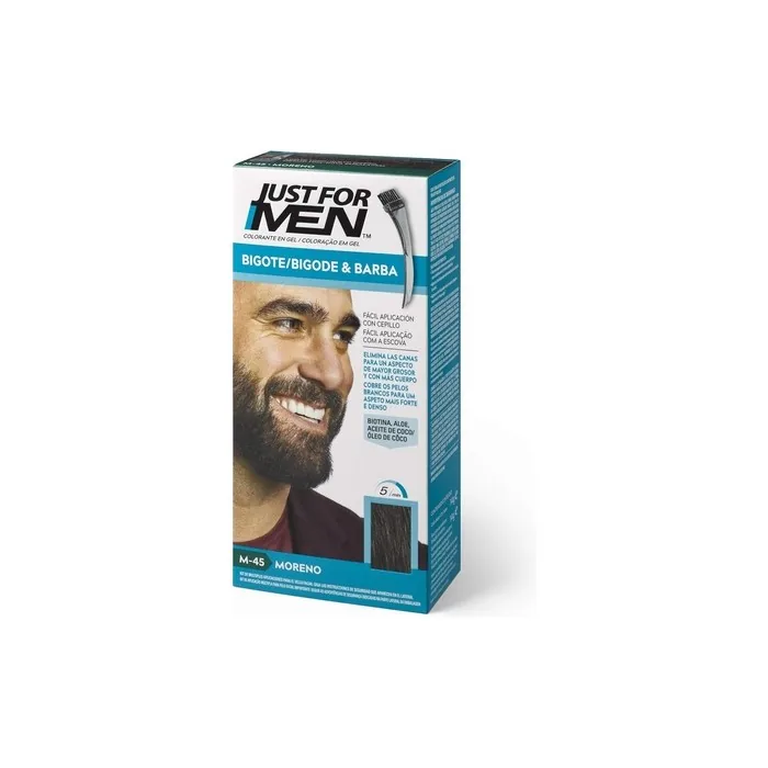 Just For Men Beard and Moustache Color Gel for Men - Removes Gray Hair