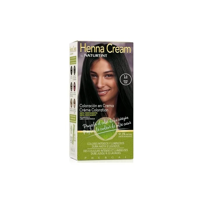 Naturtint Henna Creme Semi-Permanent Hair Dye without Ammonia 110ml 1.0 Black