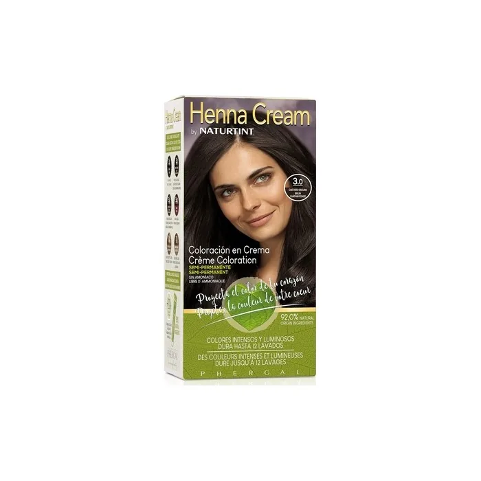 Naturtint Henna Creme Semi-Permanent Hair Dye without Ammonia 110ml 3.0 Dark Brown