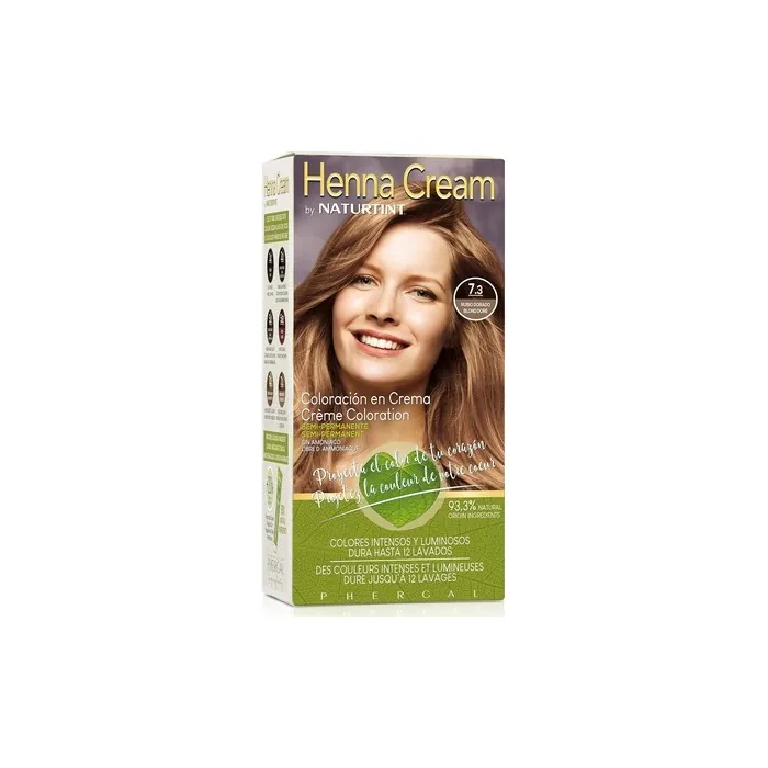 Naturtint Henna Creme Semi-Permanent Hair Dye without Ammonia 110ml 7.3 Golden Blonde