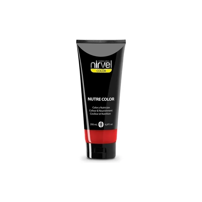 Nirvel NUTRE COLOR FLUOR Carmine Professional Mask 200ml - Temporary Color with Nourishment and Brightness