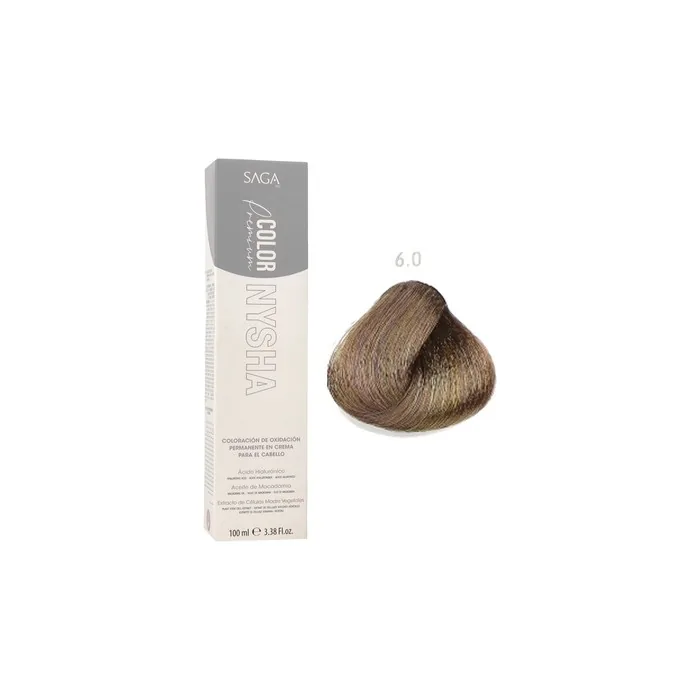 Saga Nysha Color Premium 6.0 Dark Blonde Hair Color 100ml