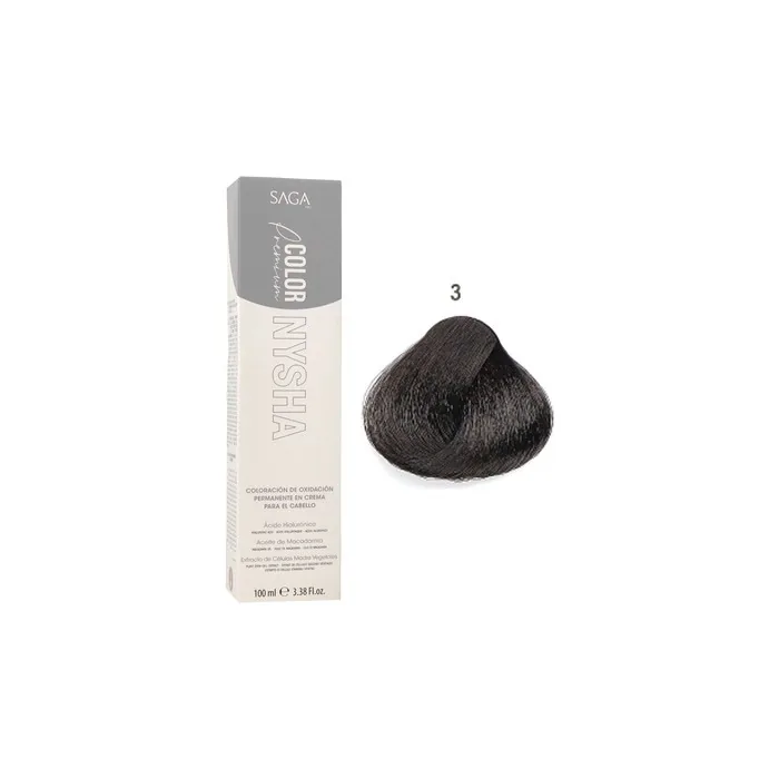 Saga Nysha Color Premium Hair Dye 100ml - Dark Cold Chestnut