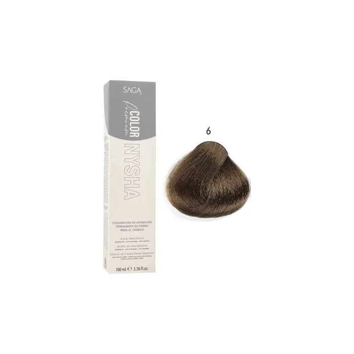 Saga Nysha Color Premium 6 Dark Cool Blonde Hair Color 100ml
