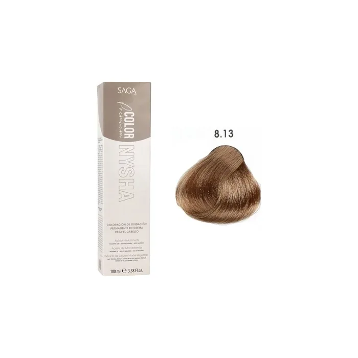 Saga Nysha Color Premium 8.13 Light Beige Blonde Hair Color 100ml