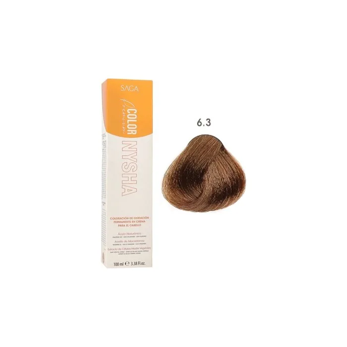 Saga Nysha Color Premium 6.3 Dark Golden Blonde Hair Color 100ml