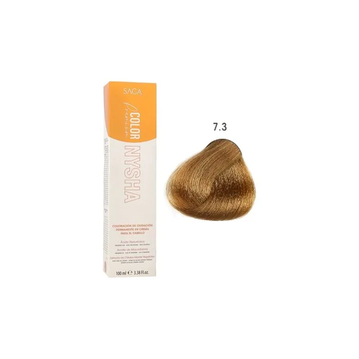Saga Nysha Color Premium 7.3 Golden Blonde Hair Color 100ml