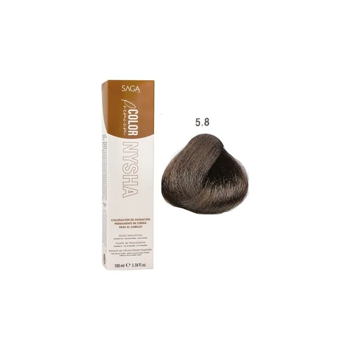 Saga Nysha Color Premium 5.8 Matte Light Brown Hair Color 100ml