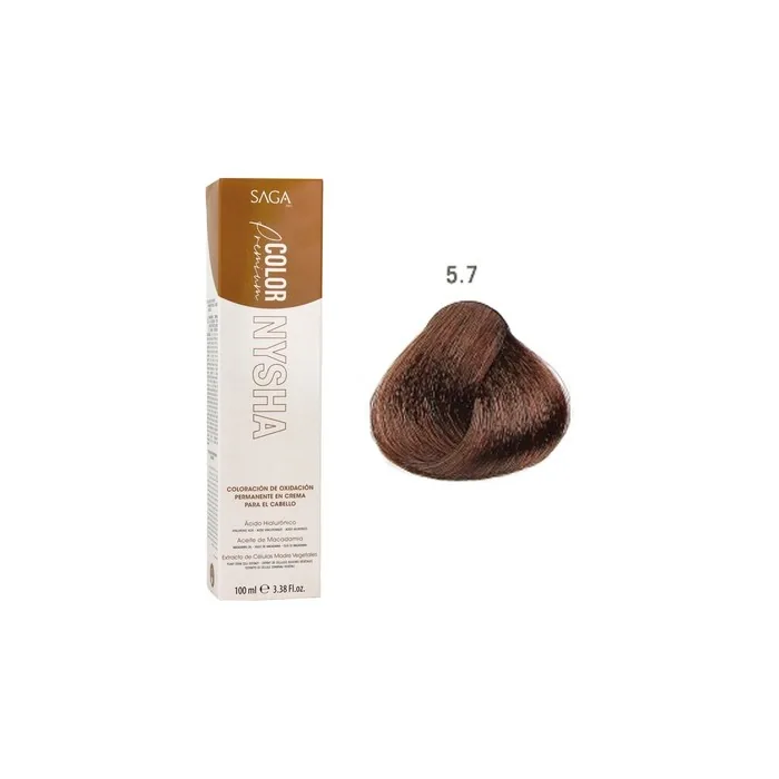Saga Nysha Color Premium 5.7 Light Brown Hair Color 100ml
