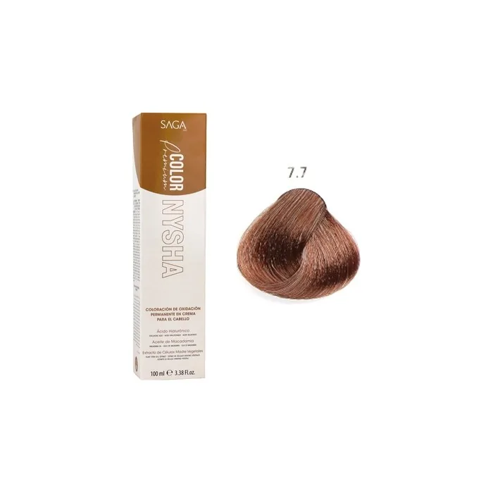 Saga Nysha Color Premium 7.7 Brown Blonde Hair Color 100ml