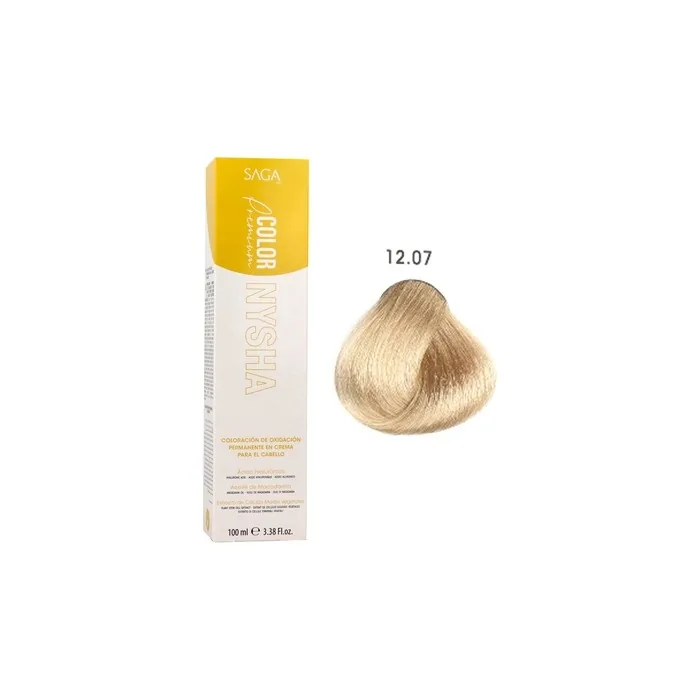 Saga Nysha Color Premium Hair Color 12.07 Super Light Platinum Chestnut 100ml