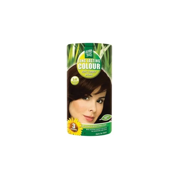 Hennaplus Lasting 344 Dark Copper Brown Hair Color
