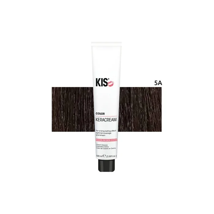 KIS KeraCream Color Permanent Hair Color Cream 100ml 5A High Coverage Intensive Hair Color Keratin Infusion - Animal Friendly & Sustainable