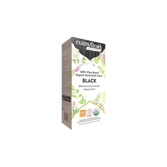 Cultivator's Organic Hair Colour Herbal Hair Colour for Women and Men Ammonia Free Hair Colour Powder Natural Hair Colour Without Chemical Black 100g
