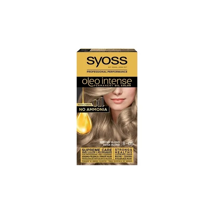 Syoss Oleo Intense Permanent Hair Color With Oils 8-05 Beige Blonde
